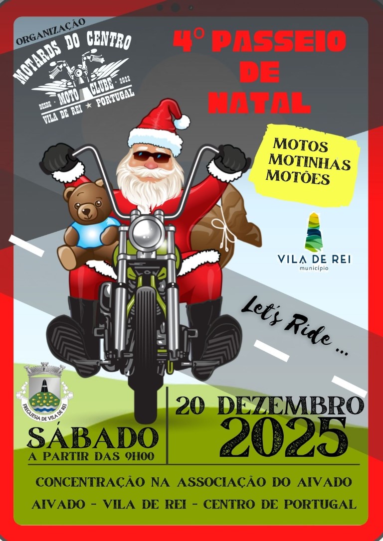 Vila de Rei: ARCD Aivado organiza Passeio de Natal em motos 2026
