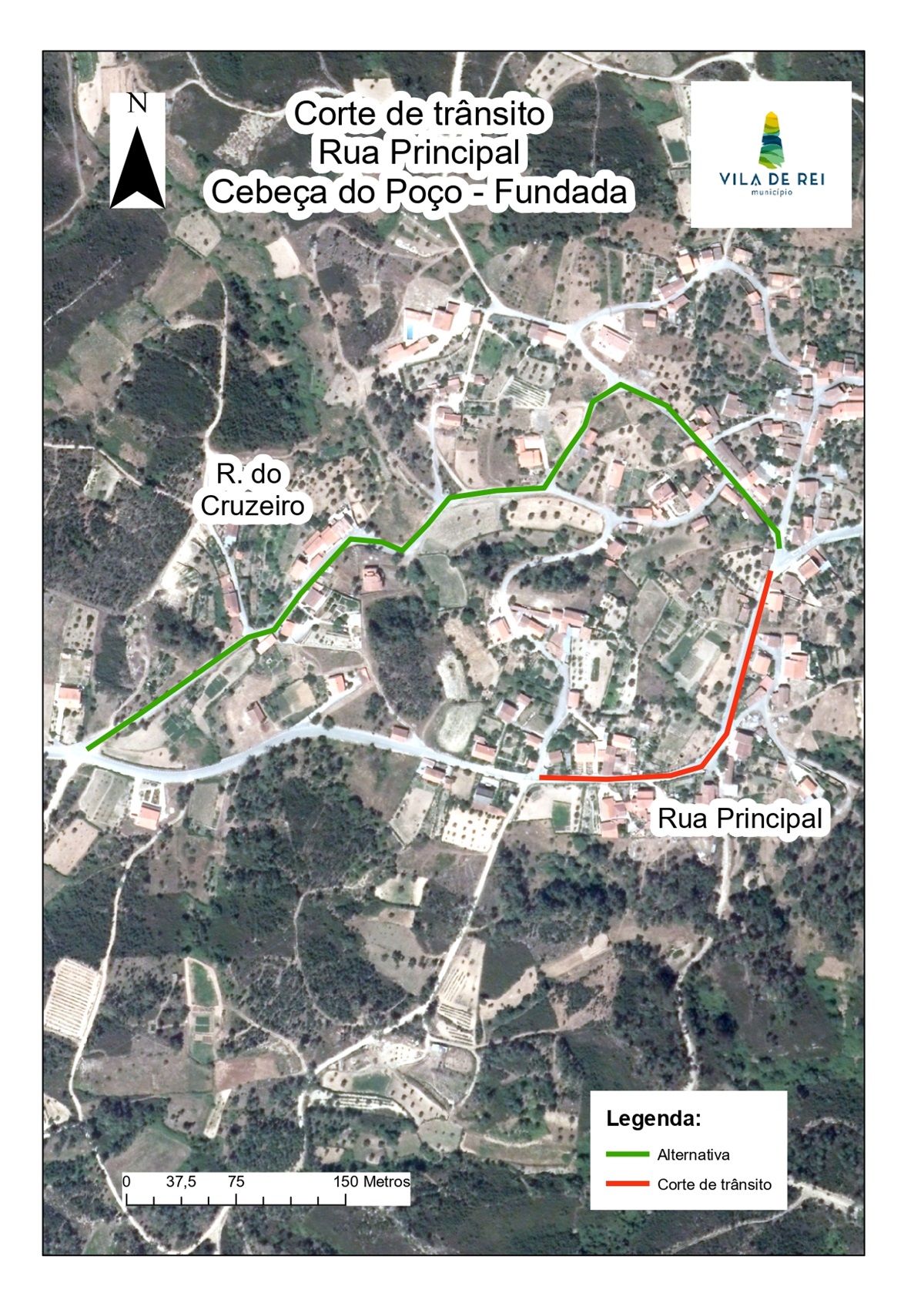 Corte de estrada em Cabeça do Poço