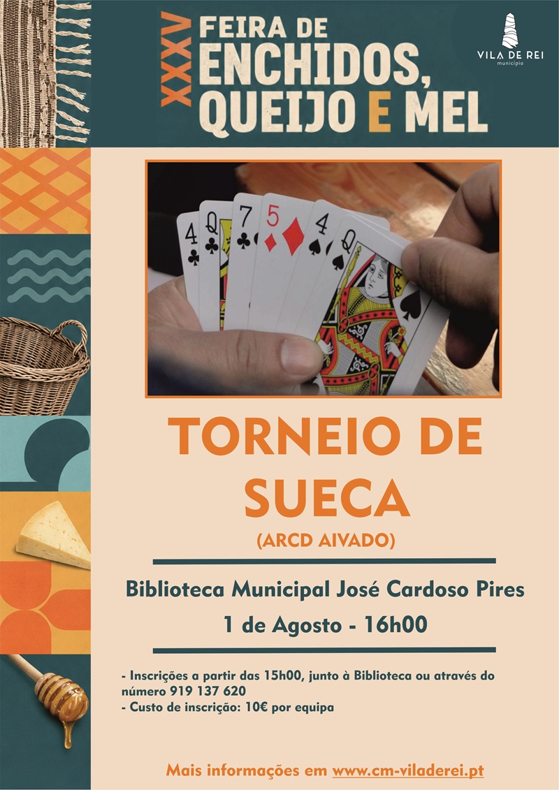 ARCD Aivado organiza Torneio de Sueca da XXXIV Feira de Enchidos, Queijo e Mel