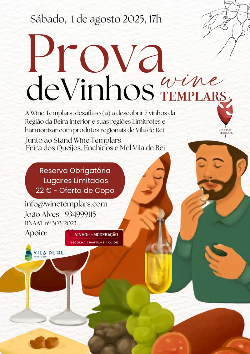‘Wine Templars’ organiza Prova de Vinhos na XXXV Feira de Enchidos, Queijo e Mel