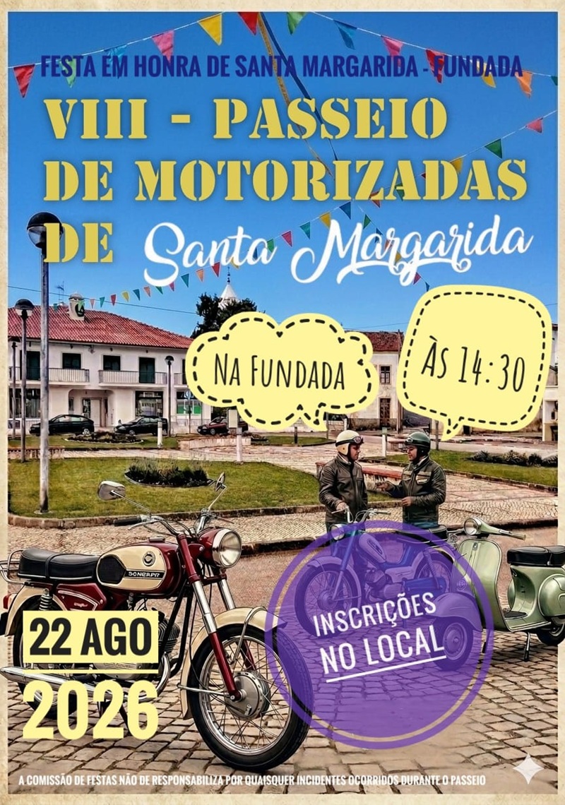 Fundada recebe VIII Passeio de Motorizadas de Santa Margarida