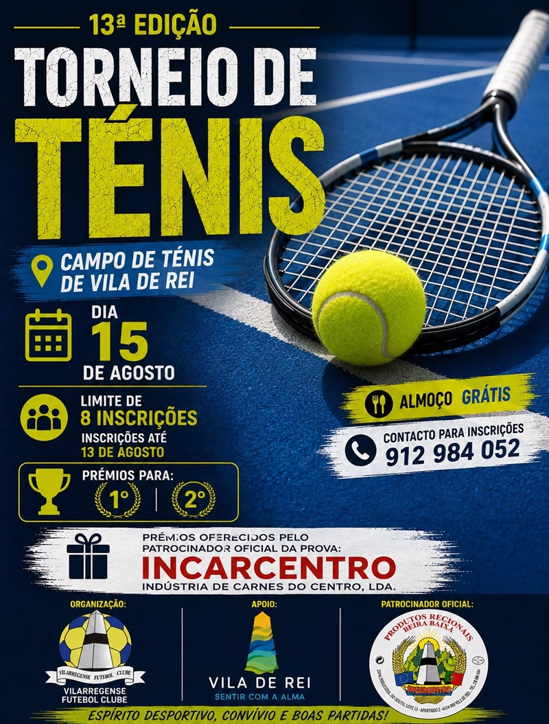 Vilarregense FC organiza 13º Torneio de Ténis