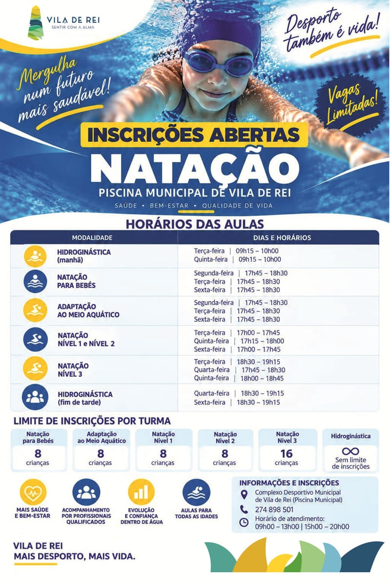 Inscrições para Piscina