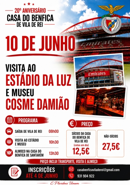 Visita ao Estádio da Luz e Museu Cosme Damião